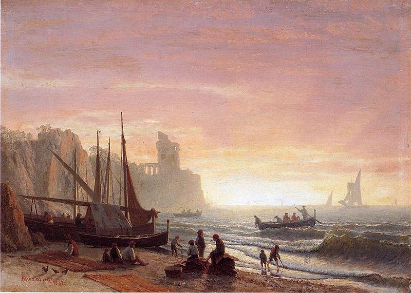 Albert Bierstadt The_Fishing_Fleet China oil painting art